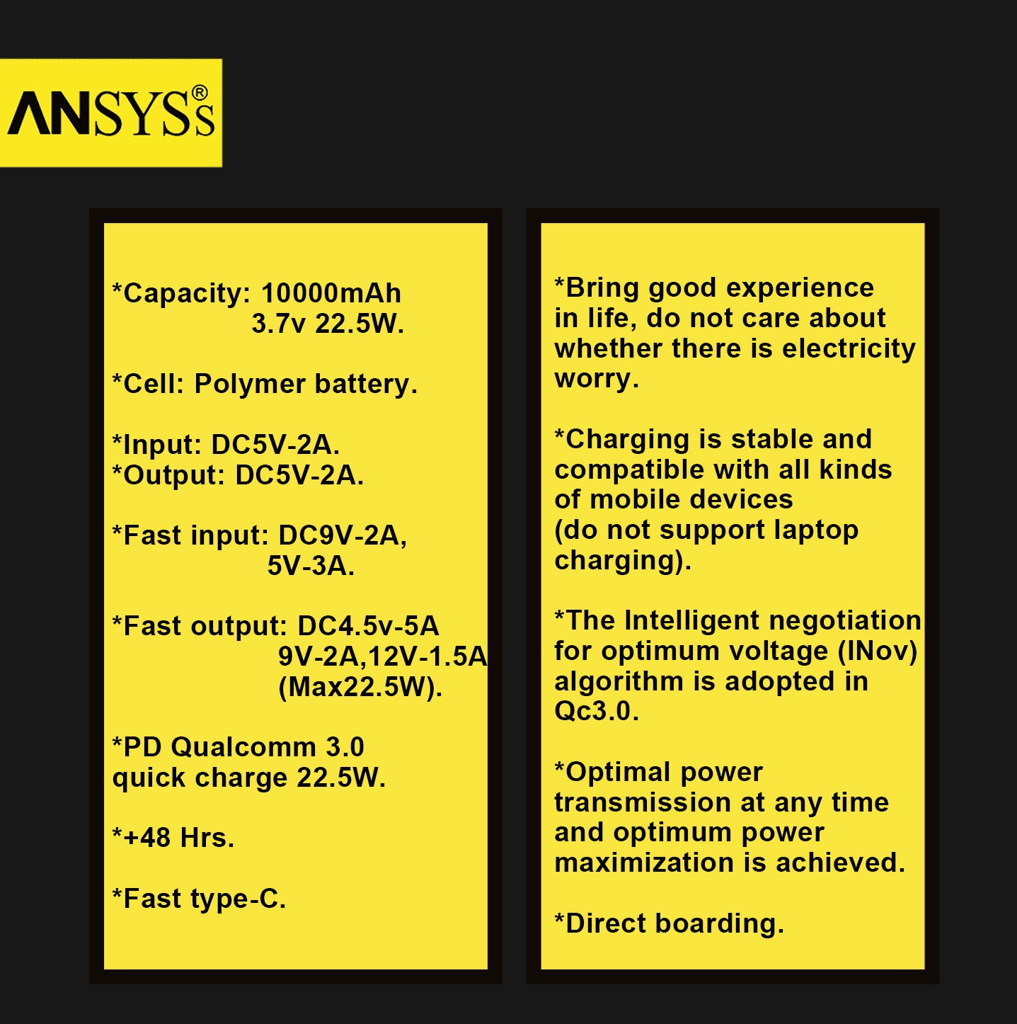 10K mAh PB-110 2in1 Bulit-in cables