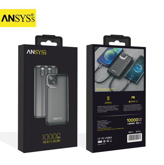 10K mAh PB-110 2in1 Bulit-in cables