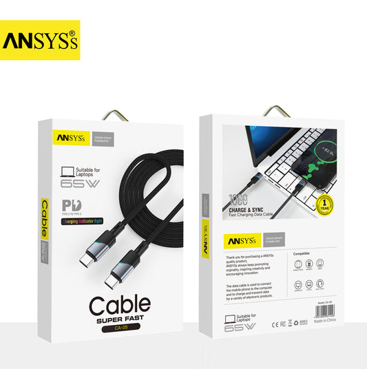 C to C Cable CA-04TTB Black 60W 1M