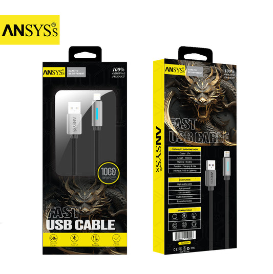 Lightning Cable CA-07LB Black 3.1A 27W 1M