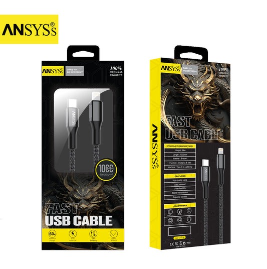 PD Cable CA-12TLB Black 6A 27W 1m
