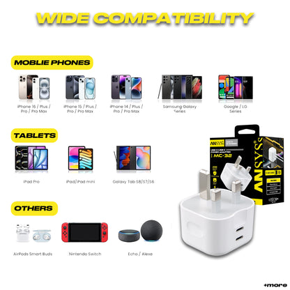 Fast Charging Adapter PD + PD MC-32